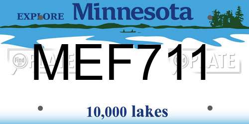 MEF711 Minnesota License Plate