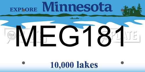 MEG181 Minnesota License Plate
