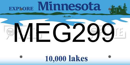 MEG299 Minnesota License Plate