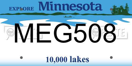 MEG508 Minnesota License Plate