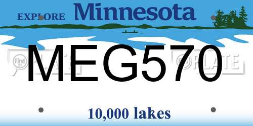 MEG570 Minnesota License Plate