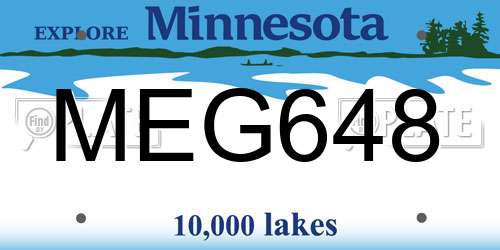 MEG648 Minnesota License Plate