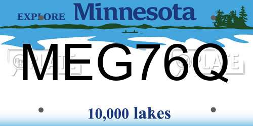 MEG76Q Minnesota License Plate