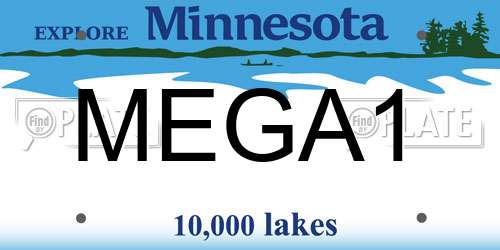 MEGA1 Minnesota License Plate
