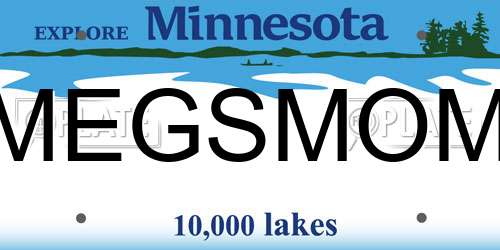 MEGSMOM Minnesota License Plate