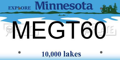MEGT60 Minnesota License Plate