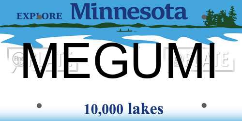 MEGUMI Minnesota License Plate