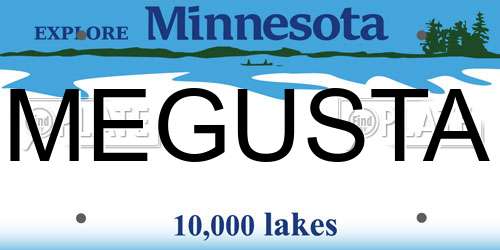 MEGUSTA Minnesota License Plate