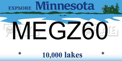 MEGZ60 Minnesota License Plate