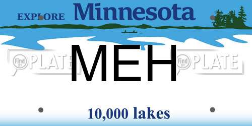 MEH Minnesota License Plate