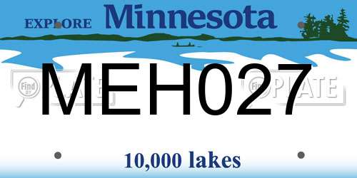 MEH027 Minnesota License Plate