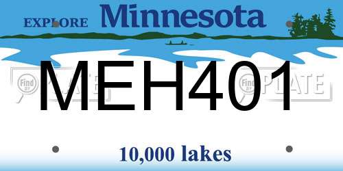 MEH401 Minnesota License Plate