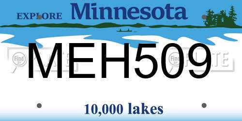 MEH509 Minnesota License Plate