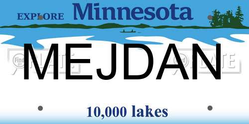 MEJDAN Minnesota License Plate