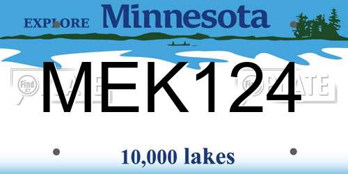 MEK124 Minnesota License Plate