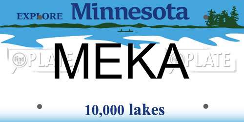 MEKA Minnesota License Plate