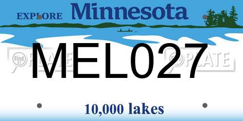 MEL027 Minnesota License Plate