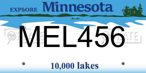 MEL456 Minnesota License Plate