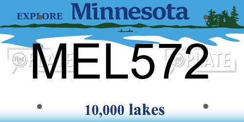 MEL572 Minnesota License Plate