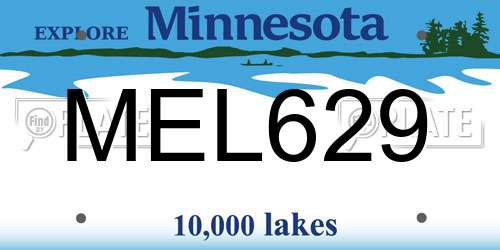 MEL629 Minnesota License Plate