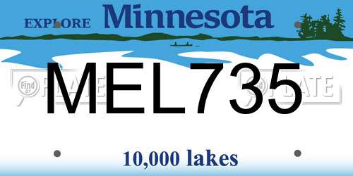 MEL735 Minnesota License Plate