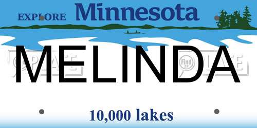 MELINDA Minnesota License Plate