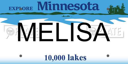 MELISA Minnesota License Plate