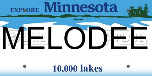 MELODEE Minnesota License Plate