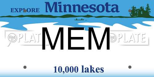 MEM Minnesota License Plate