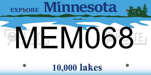MEM068 Minnesota License Plate