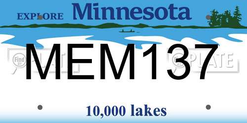 MEM137 Minnesota License Plate