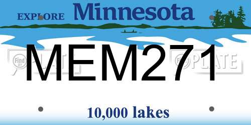 MEM271 Minnesota License Plate