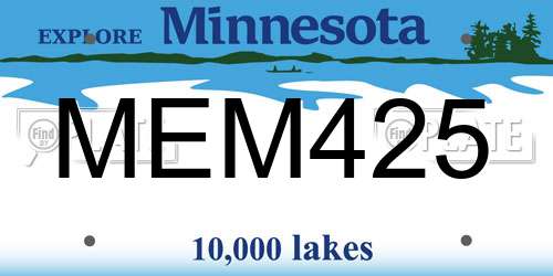 MEM425 Minnesota License Plate
