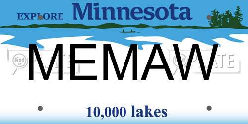 MEMAW Minnesota License Plate