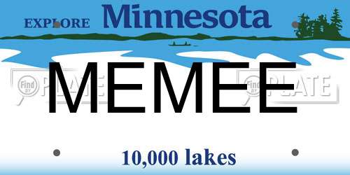 MEMEE Minnesota License Plate