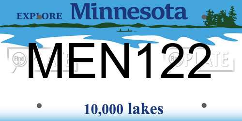 MEN122 Minnesota License Plate