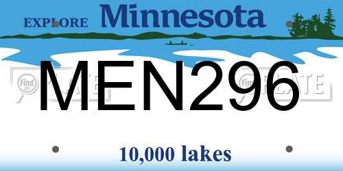 MEN296 Minnesota License Plate