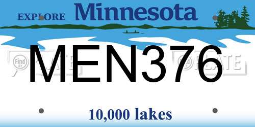 MEN376 Minnesota License Plate
