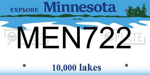 MEN722 Minnesota License Plate