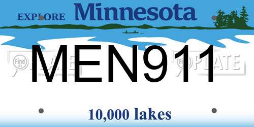 MEN911 Minnesota License Plate