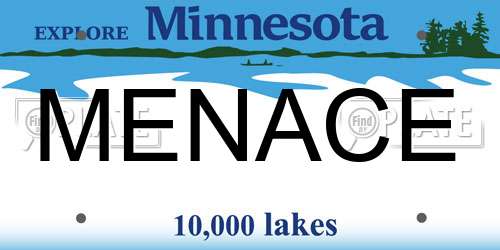 MENACE Minnesota License Plate