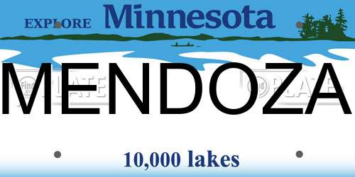MENDOZA Minnesota License Plate