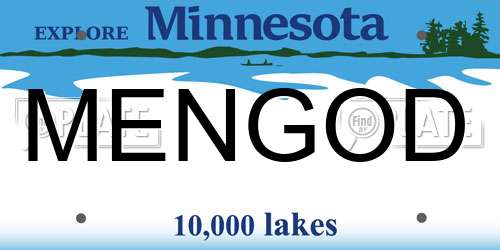 MENGOD Minnesota License Plate