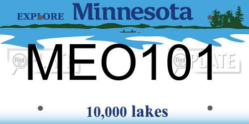MEO101 Minnesota License Plate