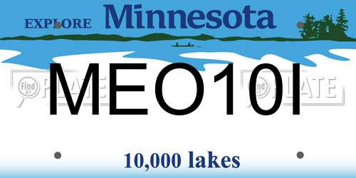 MEO10I Minnesota License Plate