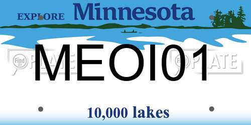 MEOI01 Minnesota License Plate