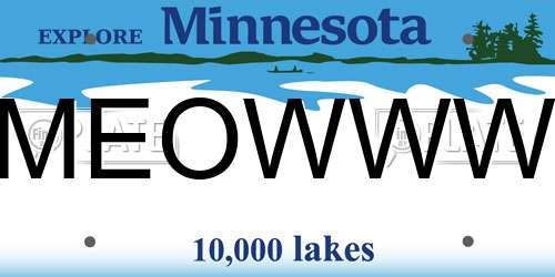 MEOWWW Minnesota License Plate