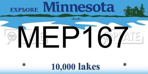 MEP167 Minnesota License Plate