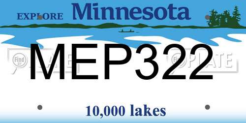 MEP322 Minnesota License Plate