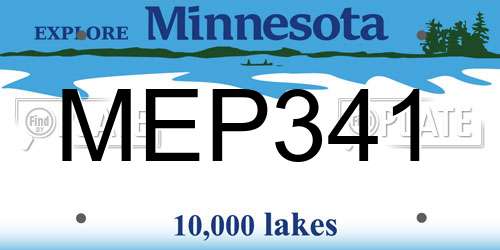 MEP341 Minnesota License Plate